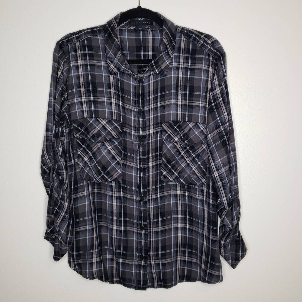 Sanctuary| Plaid Button Down Boyfriend Shirt